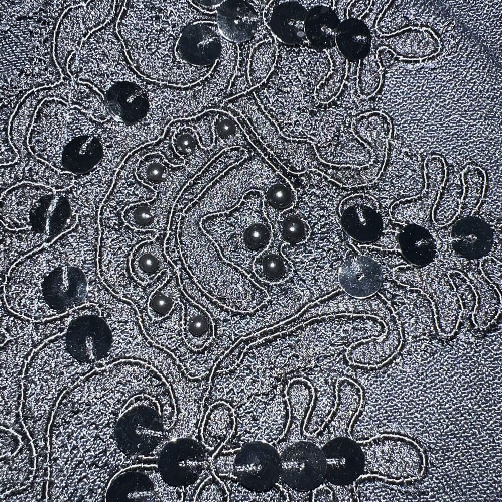 Vintage R and M Richards By Karen Kwong Black Bolero Jacket Lace Detail Women M - Picture 6 of 12